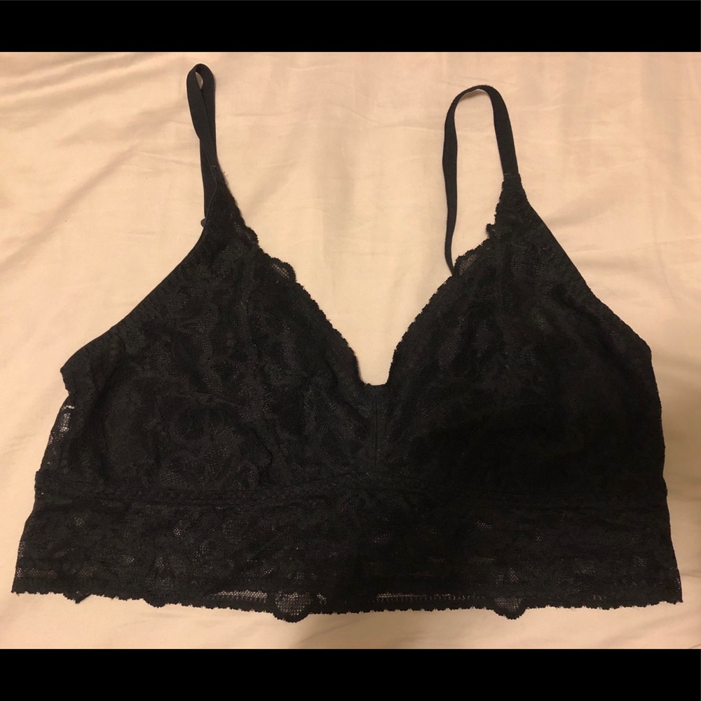Black lace bralette with adjustable straps